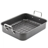 16.5-Inch x 13.5-Inch Nonstick Steel Roaster with Reversible Rack