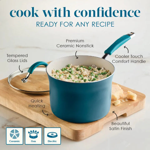 8-Piece Ceramic Nonstick Cookware Set