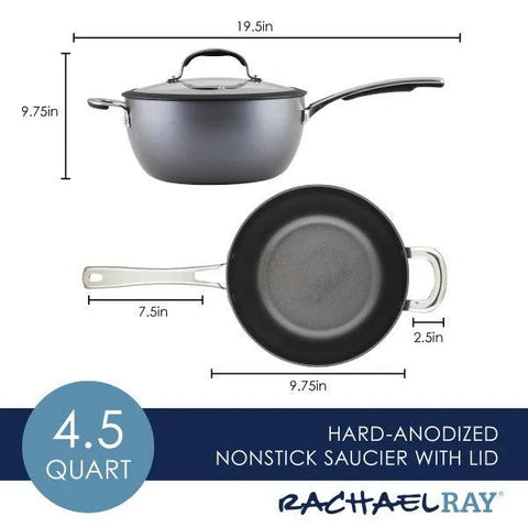 4.5-Quart Cook + Create Hard Anodized Nonstick Saucier Pan with Lid and Helper Handle