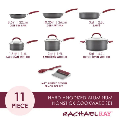 11-Piece Hard Anodized Nonstick Induction Cookware Set