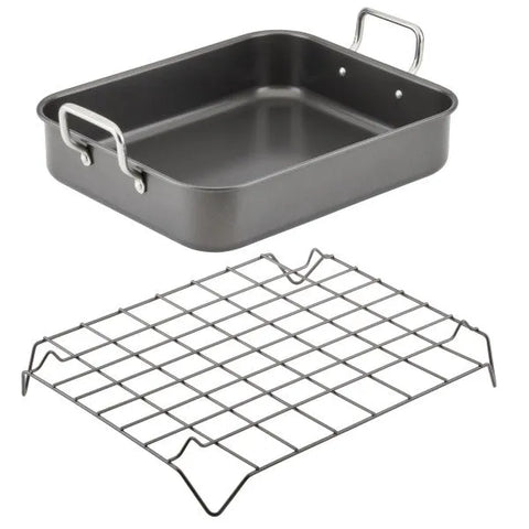 16.5-Inch x 13.5-Inch Nonstick Steel Roaster with Reversible Rack