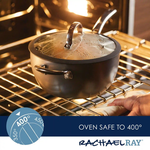 4.5-Quart Cook + Create Hard Anodized Nonstick Saucier Pan with Lid and Helper Handle