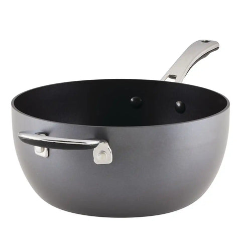 4.5-Quart Cook + Create Hard Anodized Nonstick Saucier Pan with Lid and Helper Handle