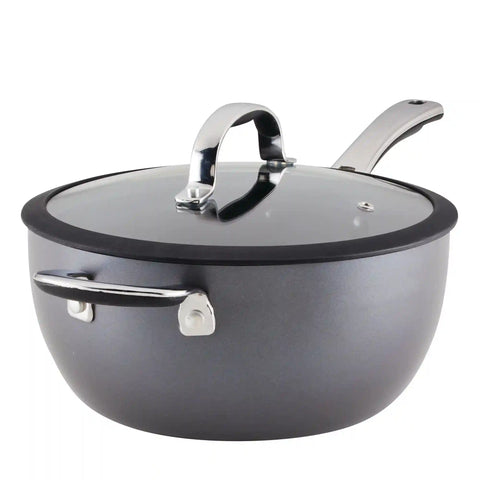 4.5-Quart Cook + Create Hard Anodized Nonstick Saucier Pan with Lid and Helper Handle