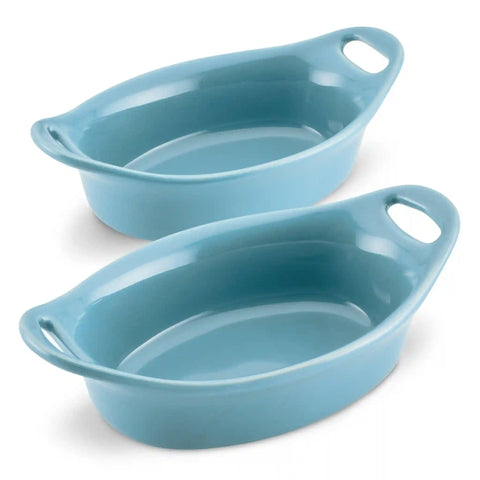 2-Piece 12-Ounce Oval Ceramic Au Gratin Set