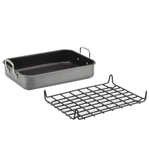 16-Inch x 12-Inch Nonstick Hard Anodized Roaster with Reversible Rack