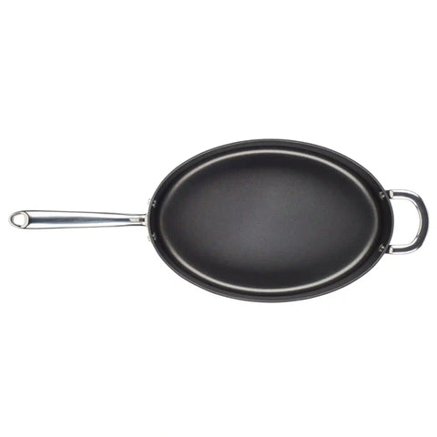 5-Quart Professional Hard Anodized Nonstick Oval Sauté Pan with Lid