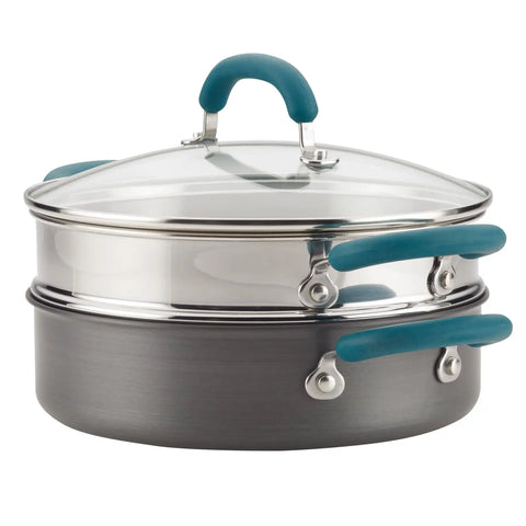 3-Quart Hard Anodized Nonstick Induction Steamer Set