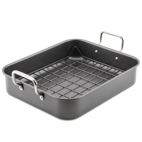 16.5-Inch x 13.5-Inch Nonstick Steel Roaster with Reversible Rack