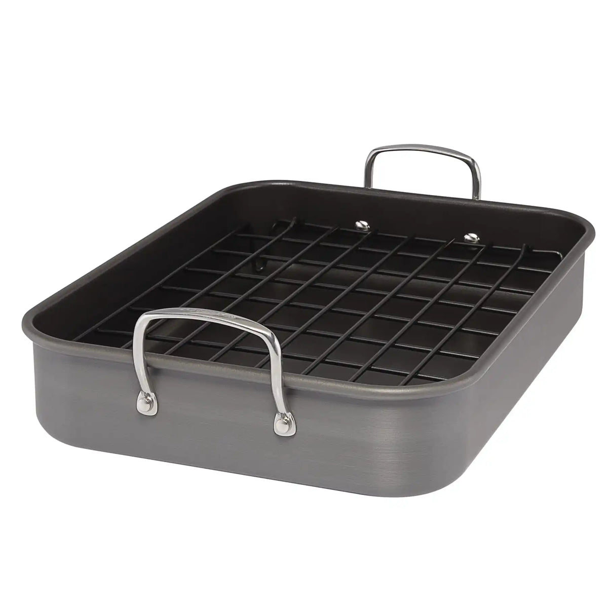 16-Inch x 12-Inch Nonstick Hard Anodized Roaster with Reversible Rack