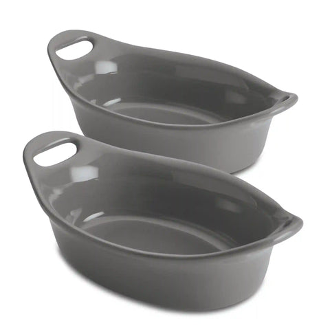 2-Piece 12-Ounce Oval Ceramic Au Gratin Set