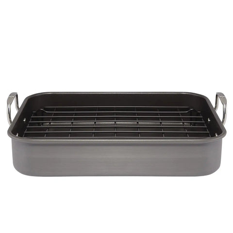 16-Inch x 12-Inch Nonstick Hard Anodized Roaster with Reversible Rack