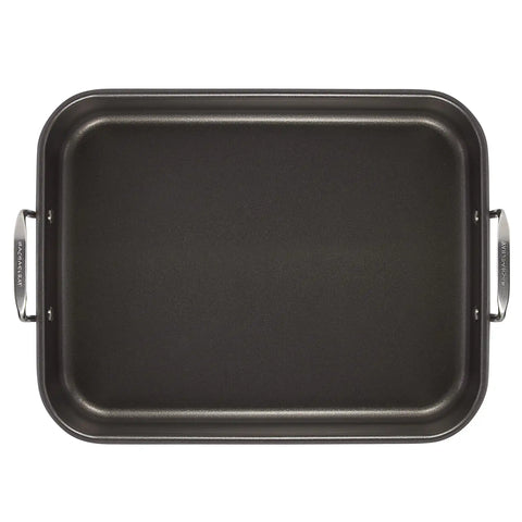 16-Inch x 12-Inch Nonstick Hard Anodized Roaster with Reversible Rack