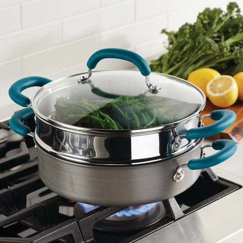 3-Quart Hard Anodized Nonstick Induction Steamer Set