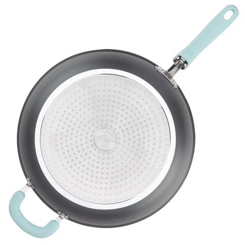 12.5-Inch Anodized Nonstick Induction Deep Frying Pan with Helper Handle